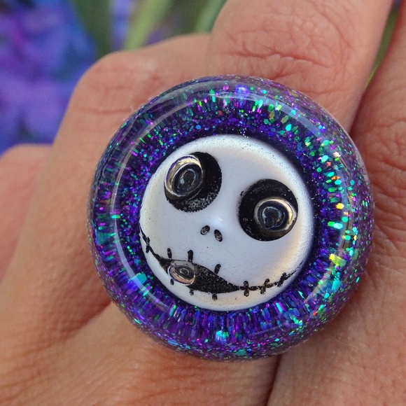 Jack Skellington The Nightmare Before Christmas Halloween Purple Resin Ring - Picture 1 of 8